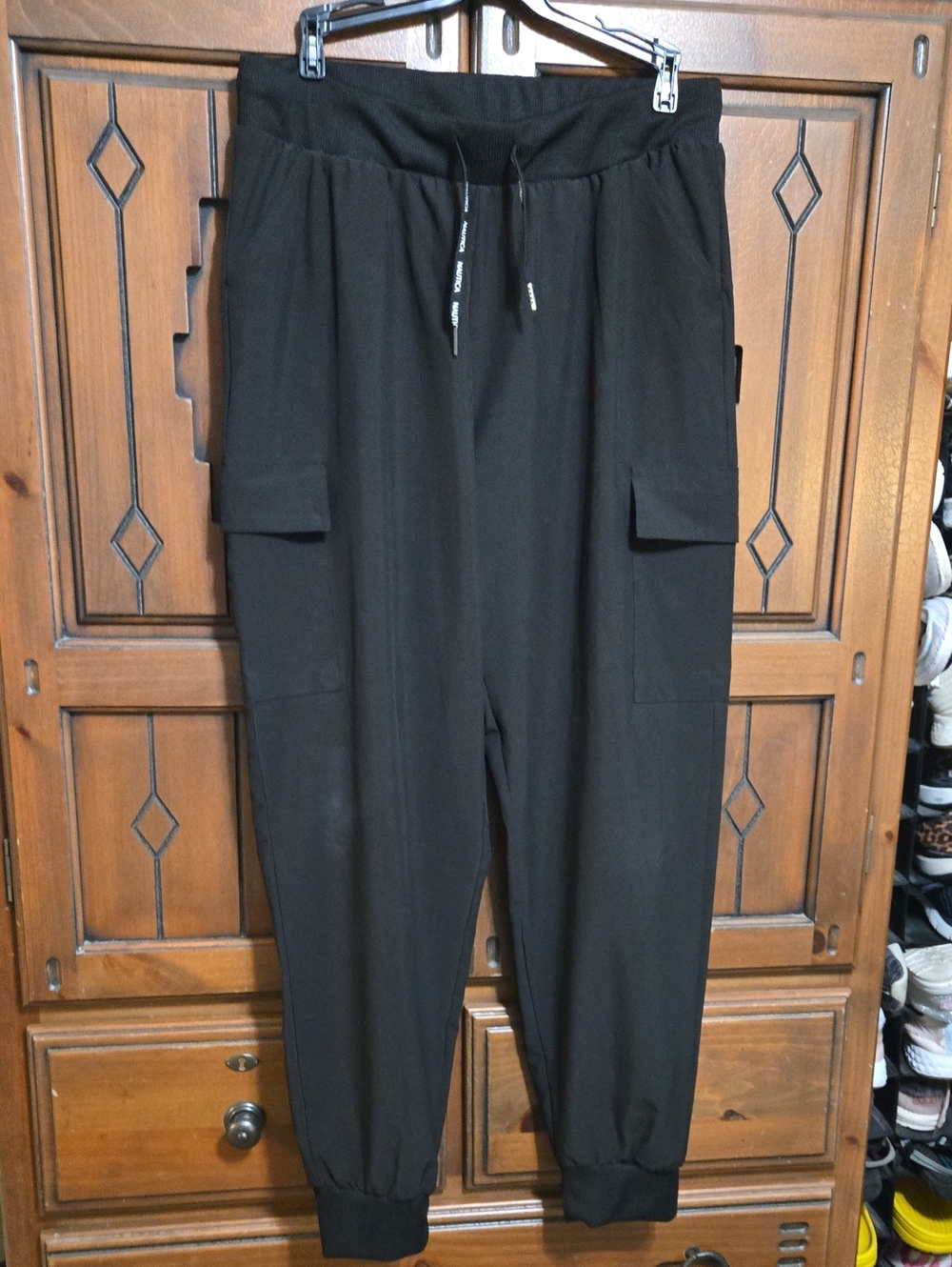 Nautica Womens Black Scrub Pants Sz Lg